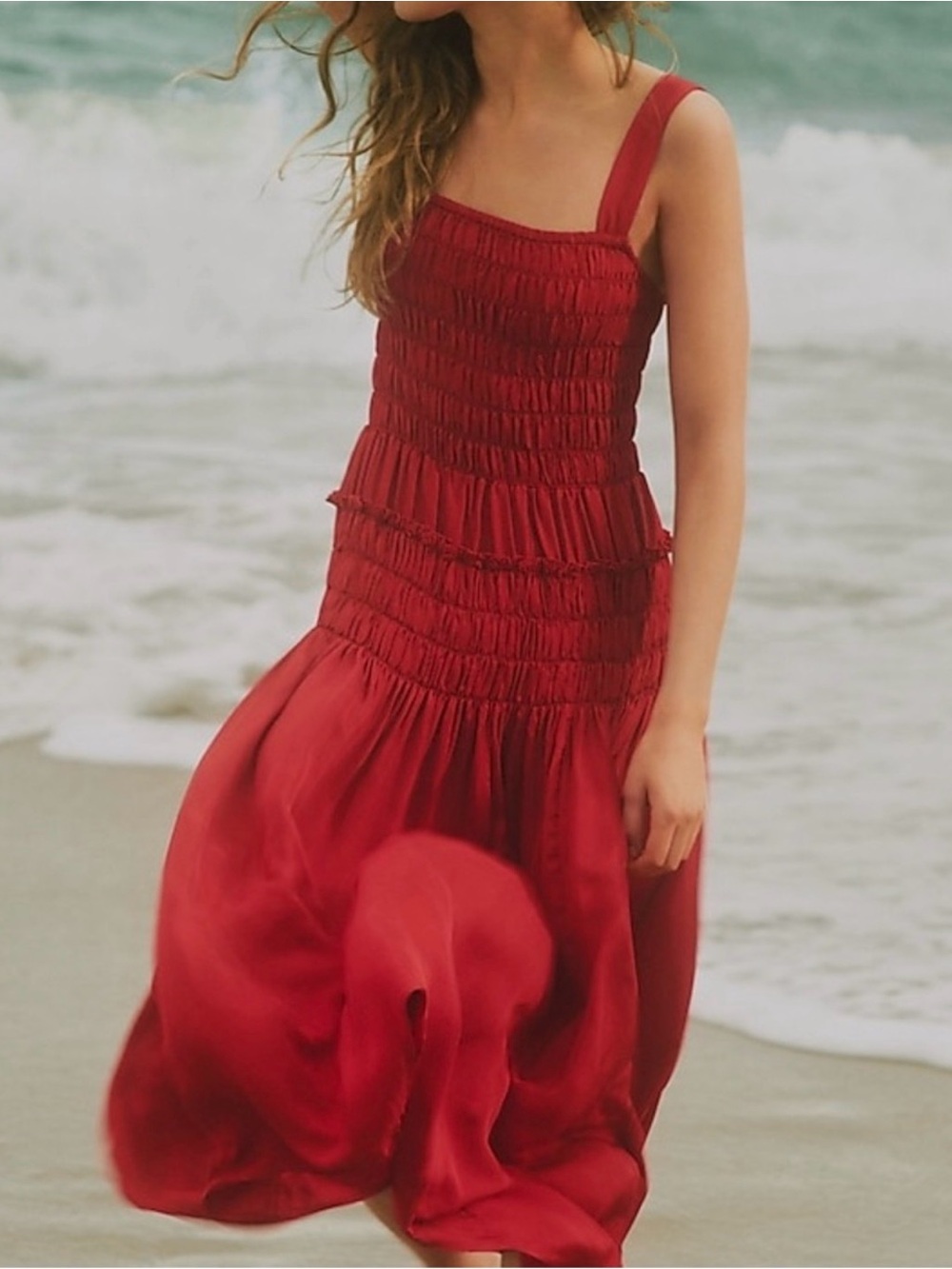 NWT J. Crew Smocked Midi Dress Size XL in Radiant Ruby